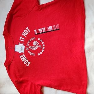 Red Sriracha L Junior Size Cotton Crop Top